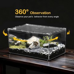 Modern Hermit Crab Habitat – Magnetic Lid & Easy-Clean Seamless Design, 0.79 Gal