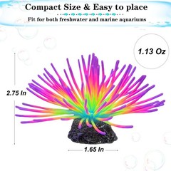 2pcs Silicone Glowing Effect Aquarium Fish Tank Decorations, Artificial Soft …