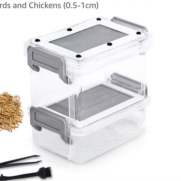 MUCOHO Mealworm Breeder Kit Live Mealworm Feeder for Reptiles Birds Chickens