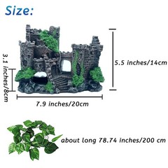 kathson Bearded Dragon Tank Castle Decorations,Reptile Hammock Reptiles Habit…