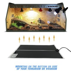 2PCS 20W Reptile Heating Mat, 11×16.5 in, Temperature Adjustment, Removable