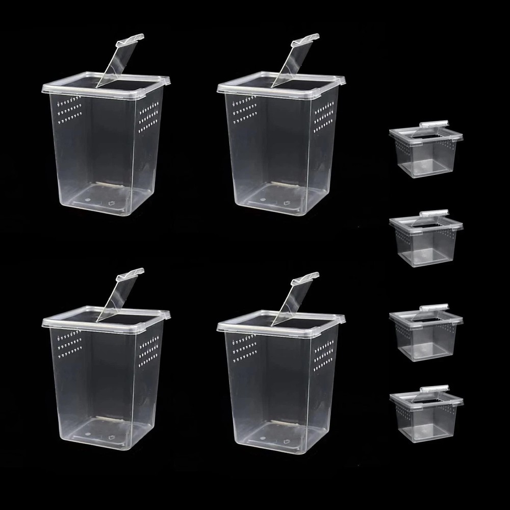 8 Pack Small Reptile Breeding Box, 4 High, 4 Small, Spider Terrarium, Arboreal