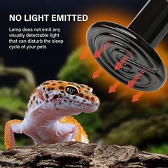 HealSmart Reptile Heat Lamp 100W 2-Pack Ceramic Heat Emitter, No Light Emitting