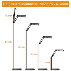 Adjustable Reptile Lamp Stand 15.7″ to 74.3″ – 360° Swing Arm Heat Light Holder