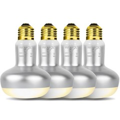 WACOOL 4 Pack Heat Lamp Bulbs for Reptiles, 100W Intense Basking Spot Lights,…
