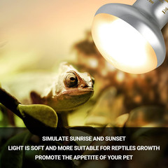REPTI ZOO 75W Reptile Heat Lamp Bulb, 2PCS Day & Night Basking Spot Light Combo