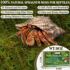 8 oz Sphagnum Moss Reptiles 12 qt Natural Bedding Terrarium Substrate Gecko