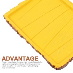 Rectangle Creative Reptile Feeding Basin Tortoise Food Container 2pcs Yellow