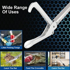 Snake Grabber Reacher Tool, 69″ Snake Catcher Tongs Long Handle Heavy Duty Re…