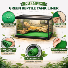 Large Reptile Carpet Terrarium Liner 47″ X 24″ Substrate Mat (Green)