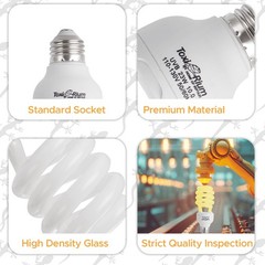 2 Pack 13W 15.0 UVA UVB Reptile Light, Rainforest, Spiral Bulb, Heat Lamp
