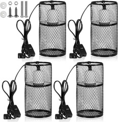 VIHOSE 4 Pcs Reptile Heat Lamp Guard with 150W Ceramic Heat Emitter Basking Ant