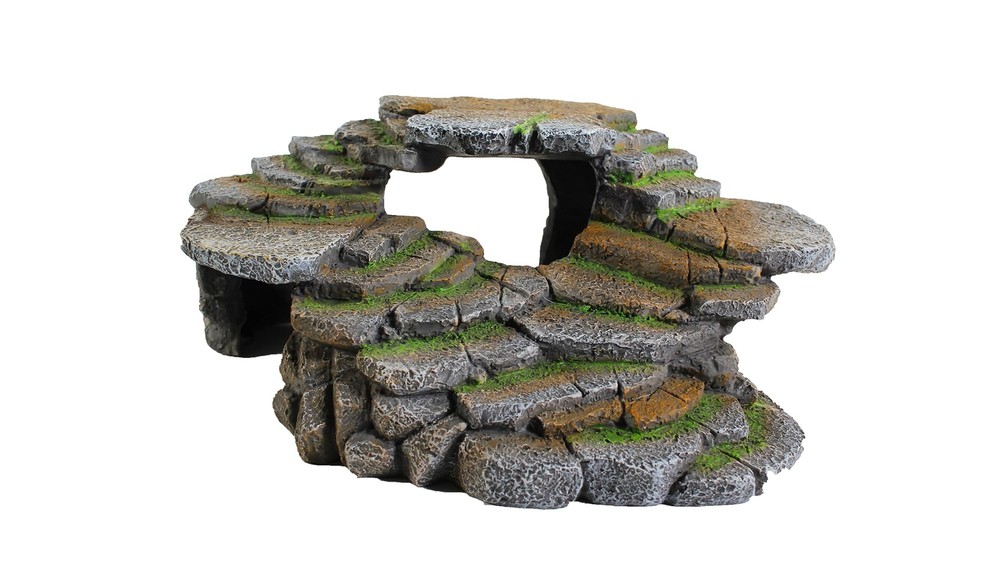 (REP183) Reptology Shale Scape Step Ledge & Cave Hideout – Decorative Resin f…