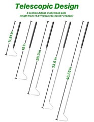 40 Inch Snake Hook Reptile Grabber Telescopic Stainless Steel Catcher Tool Porta
