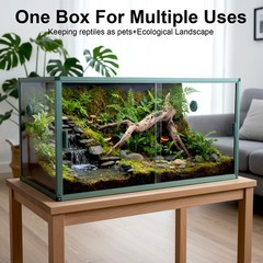 Reptile Enclosure 120 Gallon Large Reptile Terrarium Habitat Tank, 48″x24″x24″