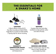 Zilla Snake Reptile Habitat Starter Deluxe Kit. Reptile UV Light Accessories