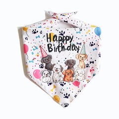 Dog Birthday Bandana for Small to Large Dogs, Adjustable Happy Birthday Dog B…