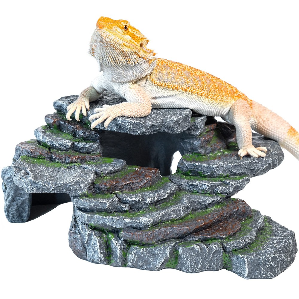 Reptile Hide & Cave Hideout Rainforest Series – Reptile Ledge Hide, Basking R…