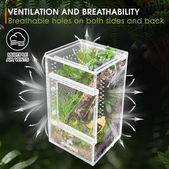 MYGIIKAKA Jumping Spider Enclosure Accessories, 3x3x6 inch, Transparent
