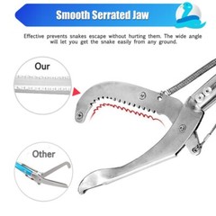 47″ Heavy Duty Snake Tongs Hook Reptile Grabber Catcher Wide Jaw Handling Tool