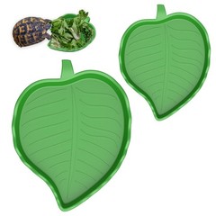 Pawfly 2 Pcs Leaf Reptile Water Dish, Bowl, 2 PCS, Leaf-Shaped