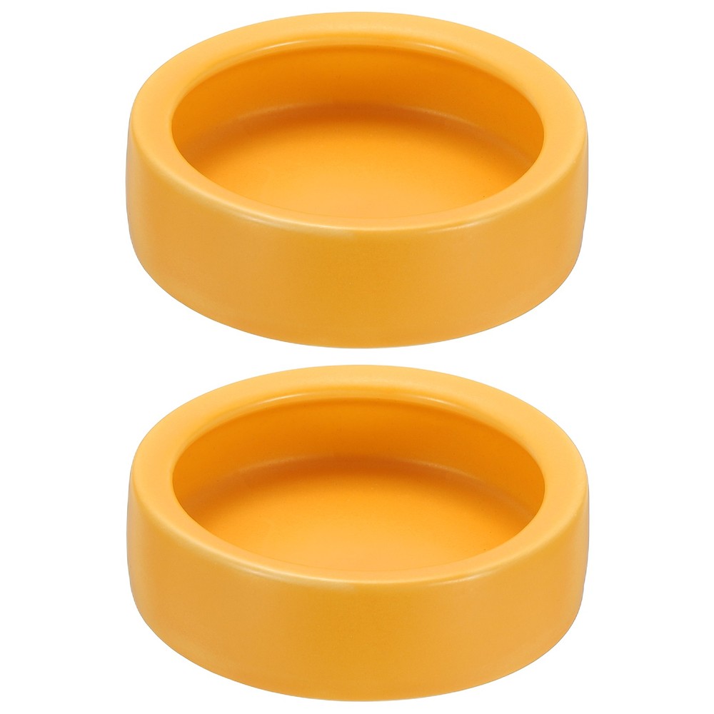 Reptile Food Bowl, Worm Water Dish Ceramic Pet Bowl Small (3 In, Clay, 2 Pack)