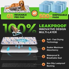 Hompet Dog Grass Pad with Tray Large, 41″x27″, 2 Reusable Artificial Turf for…