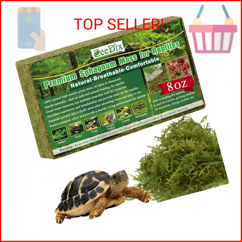 ZeeDix 8 OZ Premium Sphagnum Moss for Reptiles