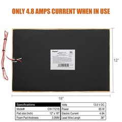 Facon 12″ x 18″12V RV Tank Heater Pad with Thermostat – 2Pack, 12Volts Heatin…