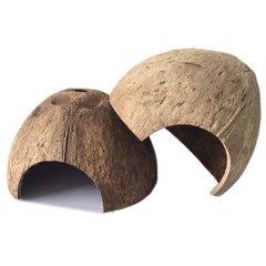 2 Pack Natural Coconut Reptile Hideouts Aquarium Fish Hide Cave for Lizard
