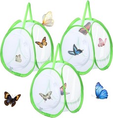 3 PCS Portable Insect Mesh Cage Butterfly Habitat Terrarium 10×8.8×8 Inch