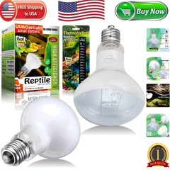 Reptile Heat Lamp Bulbs 100W 2 Pack – UVA Light for Bearded Dragons & Turtles