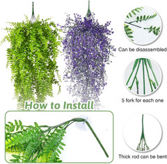 2 Pack Reptile Plants Terrarium Hanging Fake Vines with Suction Cup Artificia…