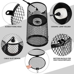 VIHOSE 4 Pcs Reptile Heat Lamp Guard with 150W Ceramic Heat Emitter Basking Anti