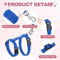2Pcs Rabbit Harness and Leash Small Animal Harness Sapphire