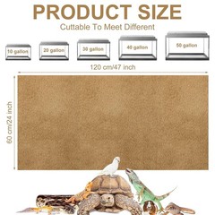4 Pcs Reptile Carpet Bedding Substrate Liner for Terrarium, 47″x24″, Coffee
