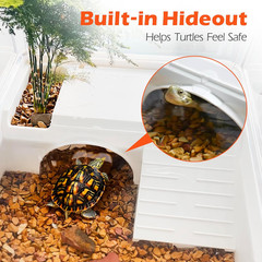 Turtle Tank Starter Habitat Kit,Complete Aquatic Terrarium Enclosure | with Filt