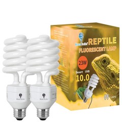 2 Pack 23-Watt Reptile Bulb Desert UVA UVB Light – 10.0 UVB Reptile Light – C…