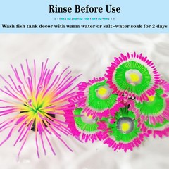 2pcs Silicone Glowing Effect Aquarium Fish Tank Decorations, Artificial Soft …