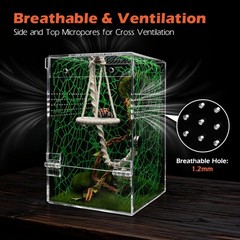 Jumping Spider Enclosure Hammock Kit,Ventilation Praying Mantis Habitat
