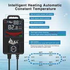 AQQA Aquarium Heater,300W 500W 800W 1000W 1200W Fish Tank Heater,59℉-93