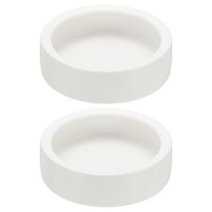 Reptile Food Bowl Worm Water Dish Ceramic Pet Bowl Small 4″ White 2 Pack