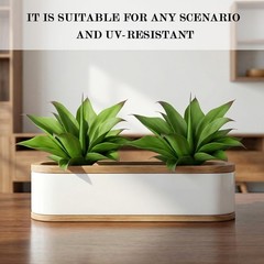 Ttranewsoo Fake Plants Artificial Agave Plants,Large UV Resistant Fake Agave …