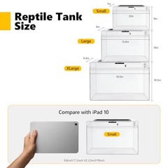 HELIME Reptile Polycarbonate Terrarium Kit 7 Piece Starter Habitat for Lizards