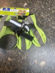 TOP PAW Green & Gray Reflective Waterproof Dog Boots (XL) (NEW)