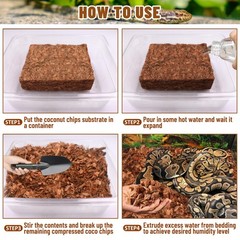 Riare 10LB Coconut Chip Substrate for Reptiles, 72 72 Quart, 1 Pack-10LB