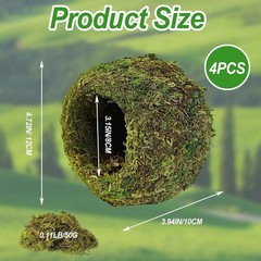 4pcs Crested Gecko Hide,Reptile Mossy Caves Hideout,Leopard Gecko Humid Hide,Nat