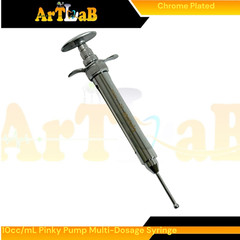 10mL Reptile Feeding Automatic Multi-Dosage Syringe | Pinky Pump Syringe, Chrome