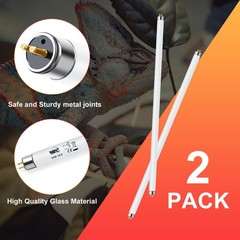 2 Pack T5 UVB 10.0 Reptile Light 8W, UVA UVB Fluorescent Lamp Tube, UVB Light…