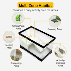 Medium Turtle Tank Kit,All in One Red Eared Slider Starter Aquarium | PC Aquatic